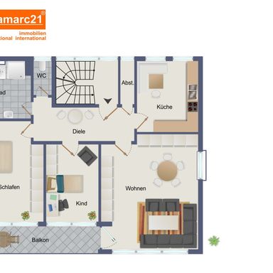 Helle Eigentumswohnung mit Südbalkon